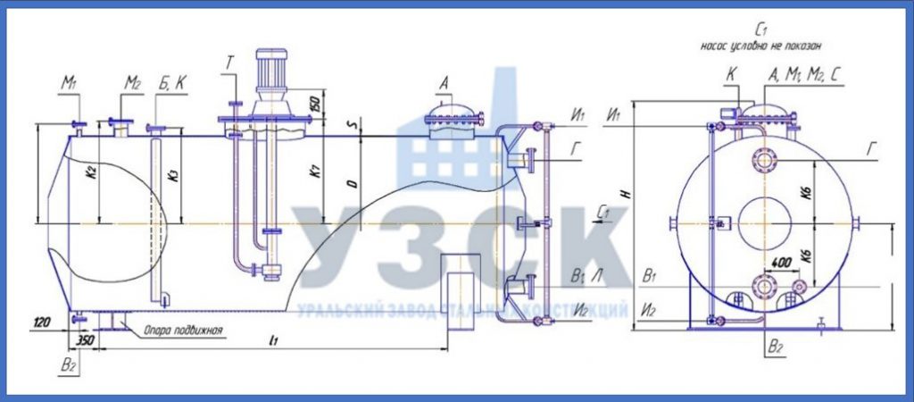 Чертеж емкости ГКК в Орехово-Зуево